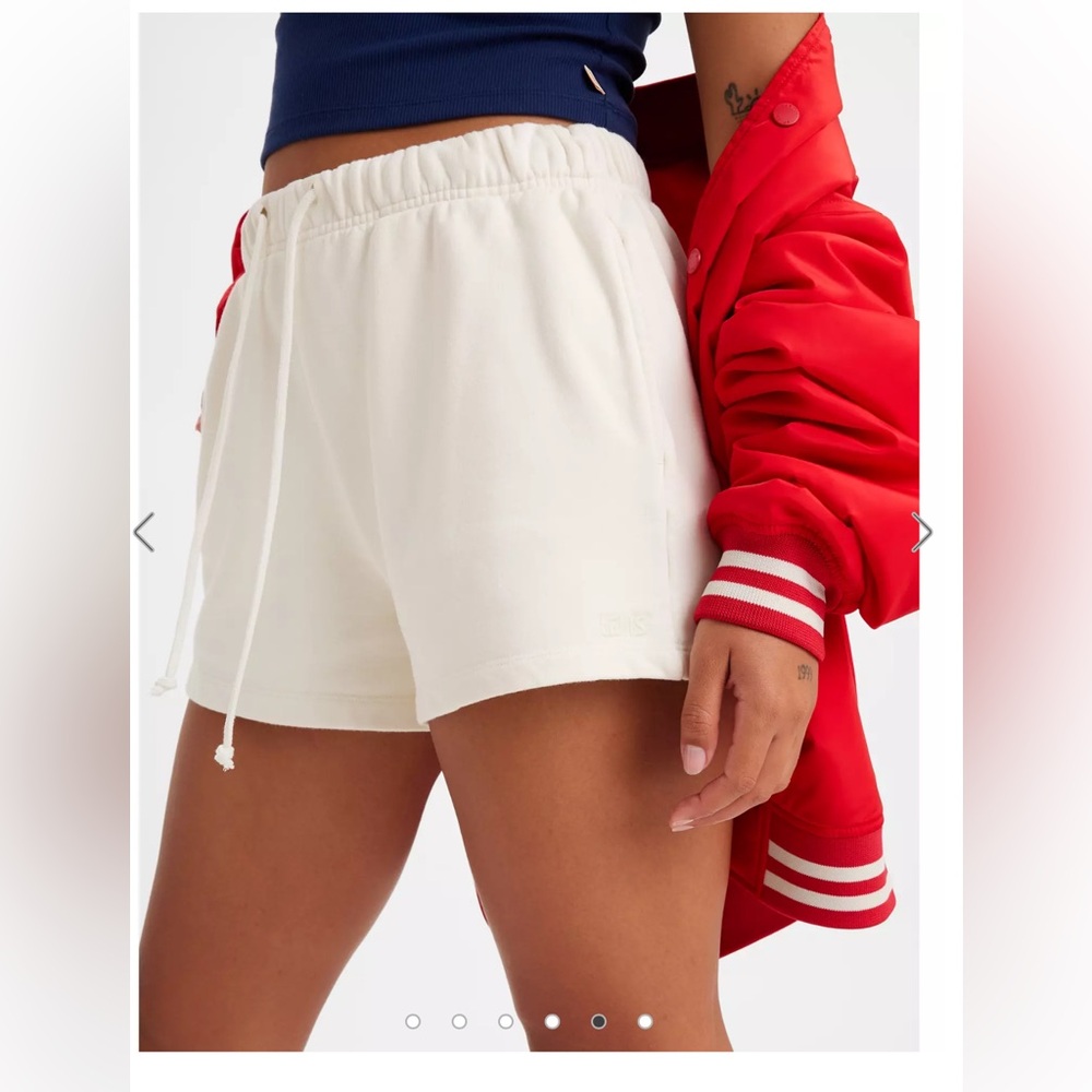 Levi's Cream Drawstring Athletic Shorts